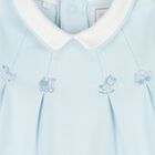 Baby Boys Blue & Ivory Flower Babygrows ( 2-Pack ), 1, hi-res