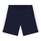 Baby Boys White & Blue Polo Bear Shorts Set, 1, hi-res