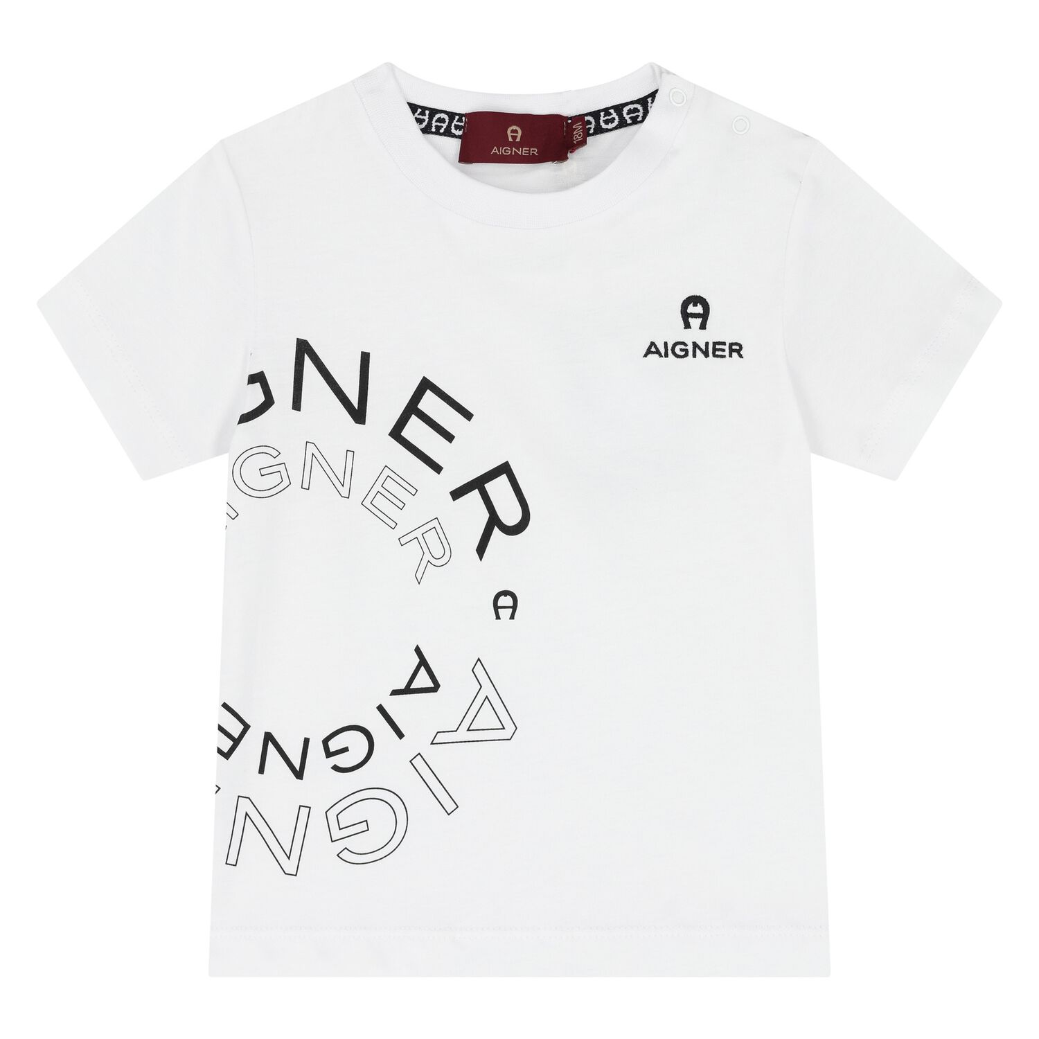 Younger Boys White Logo T-Shirt, 1, hi-res image number null