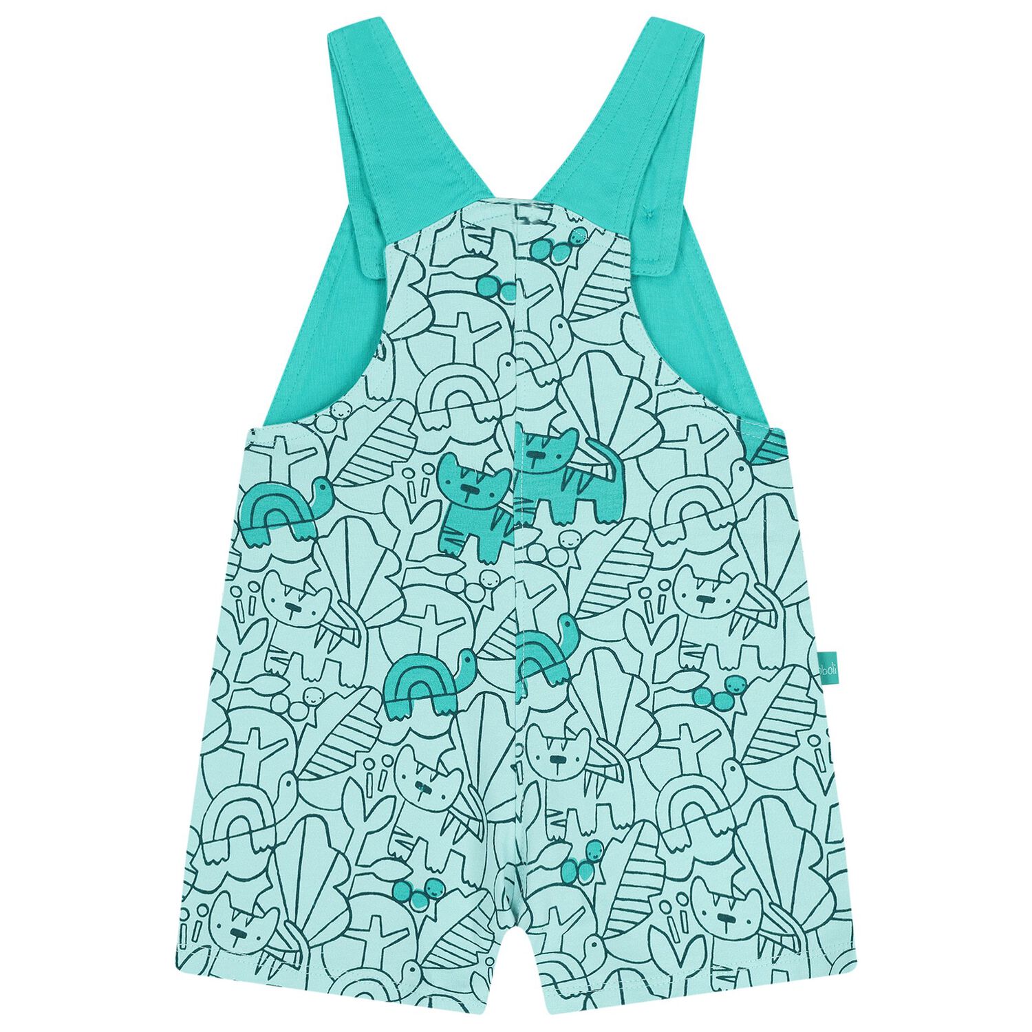 طقم دنغري للأطفال الرضع باللون الأبيض والأخضر, 1, hi-res