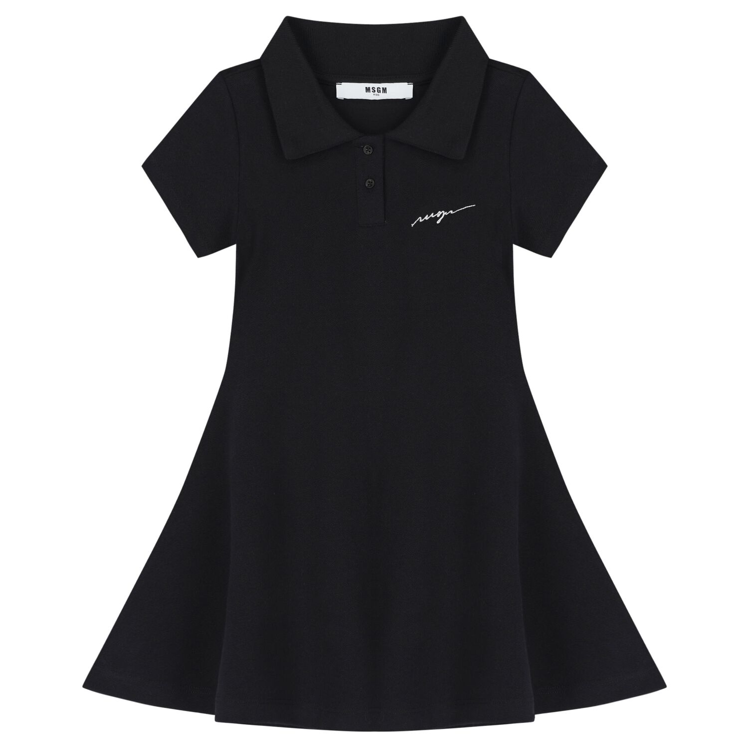 فستان بنات بالشعار باللون الأسود, 2, hi-res