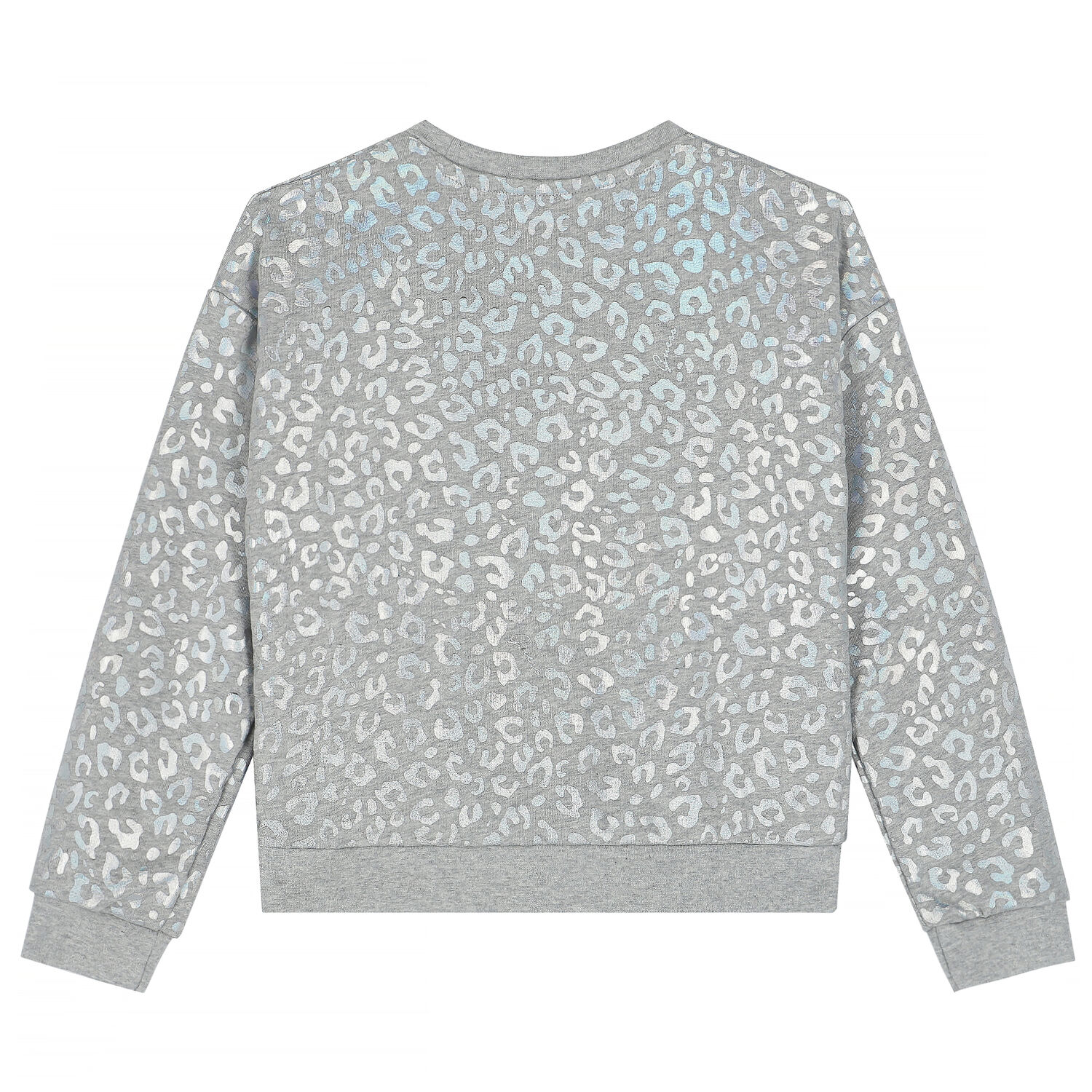 سويت شيرت بالشعار باللون الرمادى للبنات, 1, hi-res