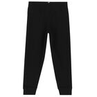 بنطلون رياضي بالشعار باللون الأسود للأولاد, 1, hi-res