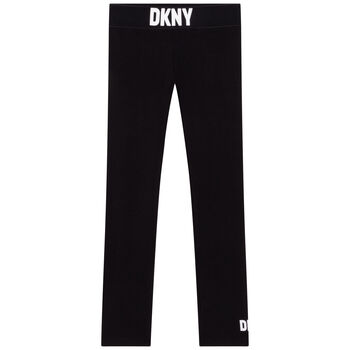 Girls Black Logo Leggings