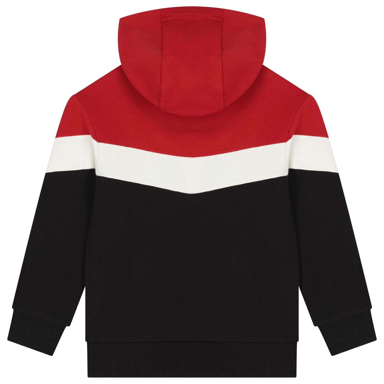 Boys Red, Black & White Hooded Zip Up Top, 1, hi-res