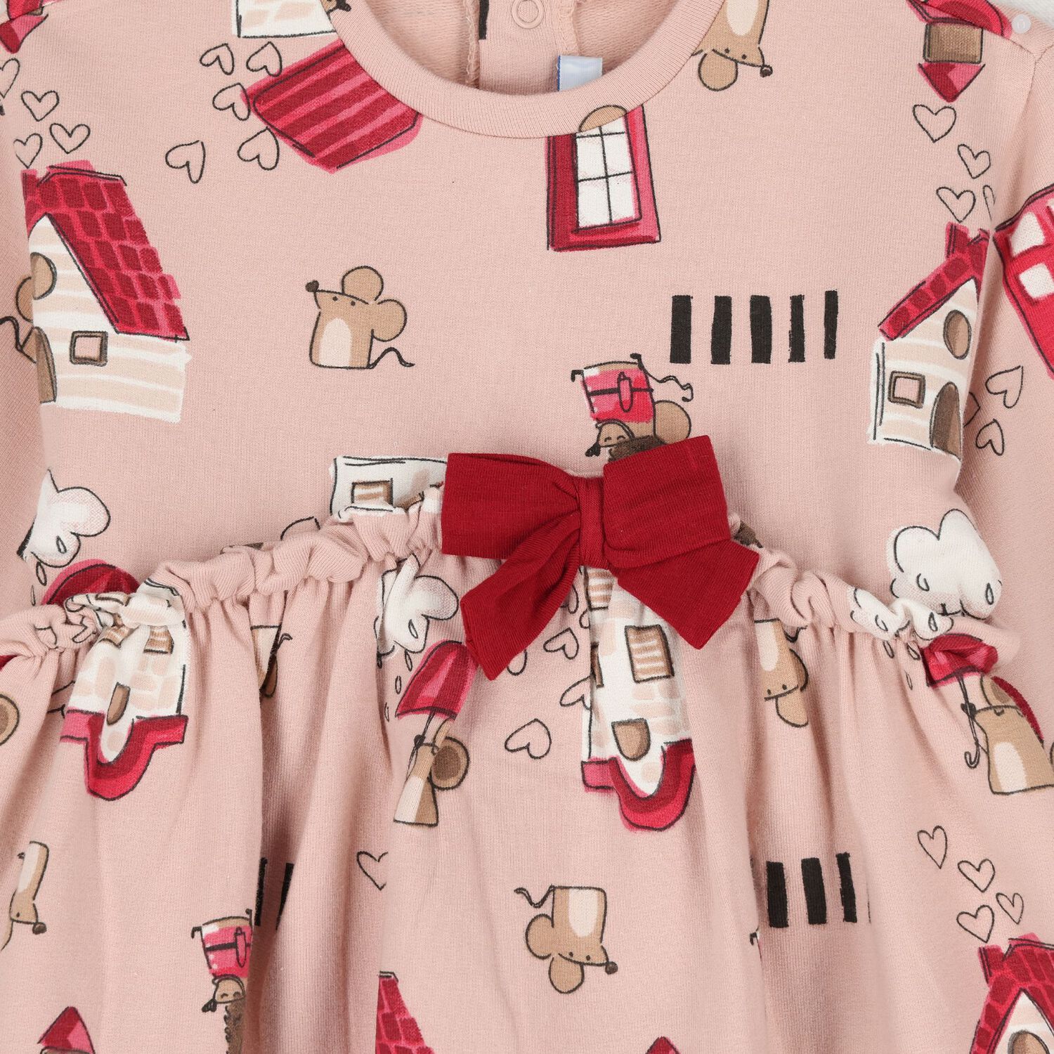 Younger Girls Pink London Themed Print Dress, 1, hi-res