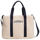 Girls Ivory Sherpa Fleece Tote Bag, 1, hi-res