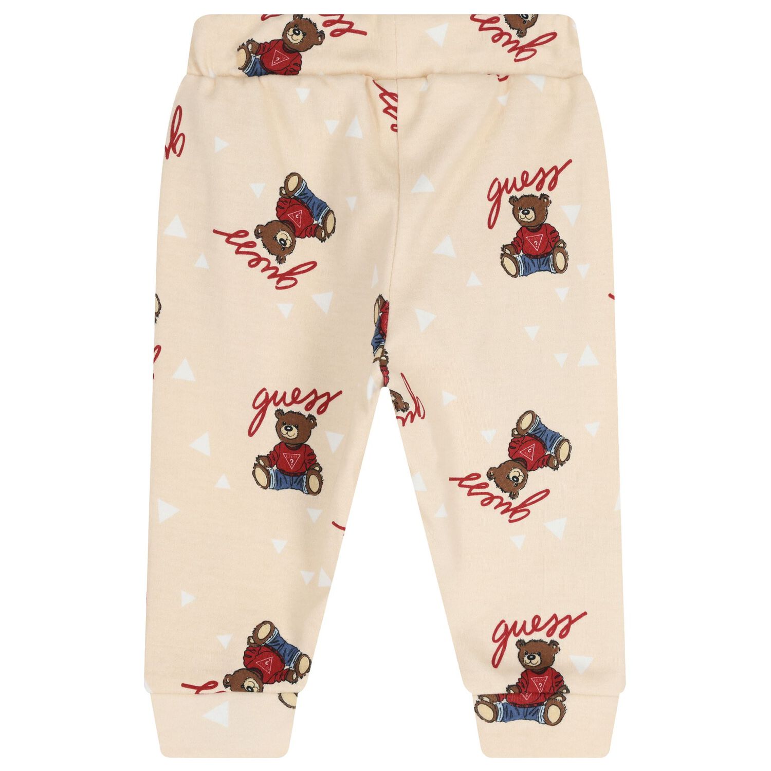 طقم ملابس أطفال بشعار دب تيدي باللونين بيج وأبيض, 4, hi-res