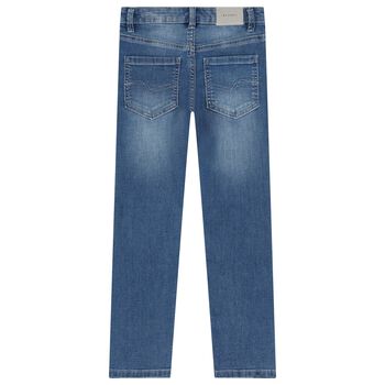Boys Blue Logo Denim Jeans