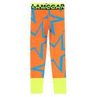 Girls Orange & Neon Sports Leggings, 1, hi-res