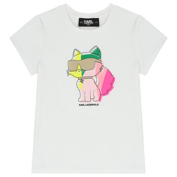 Girls White Choupette T-Shirt