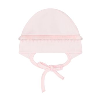 Baby Girls Pink Embroidered Hat