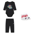 Baby Boys Black Logo Bodysuit Gift Set, 1, hi-res