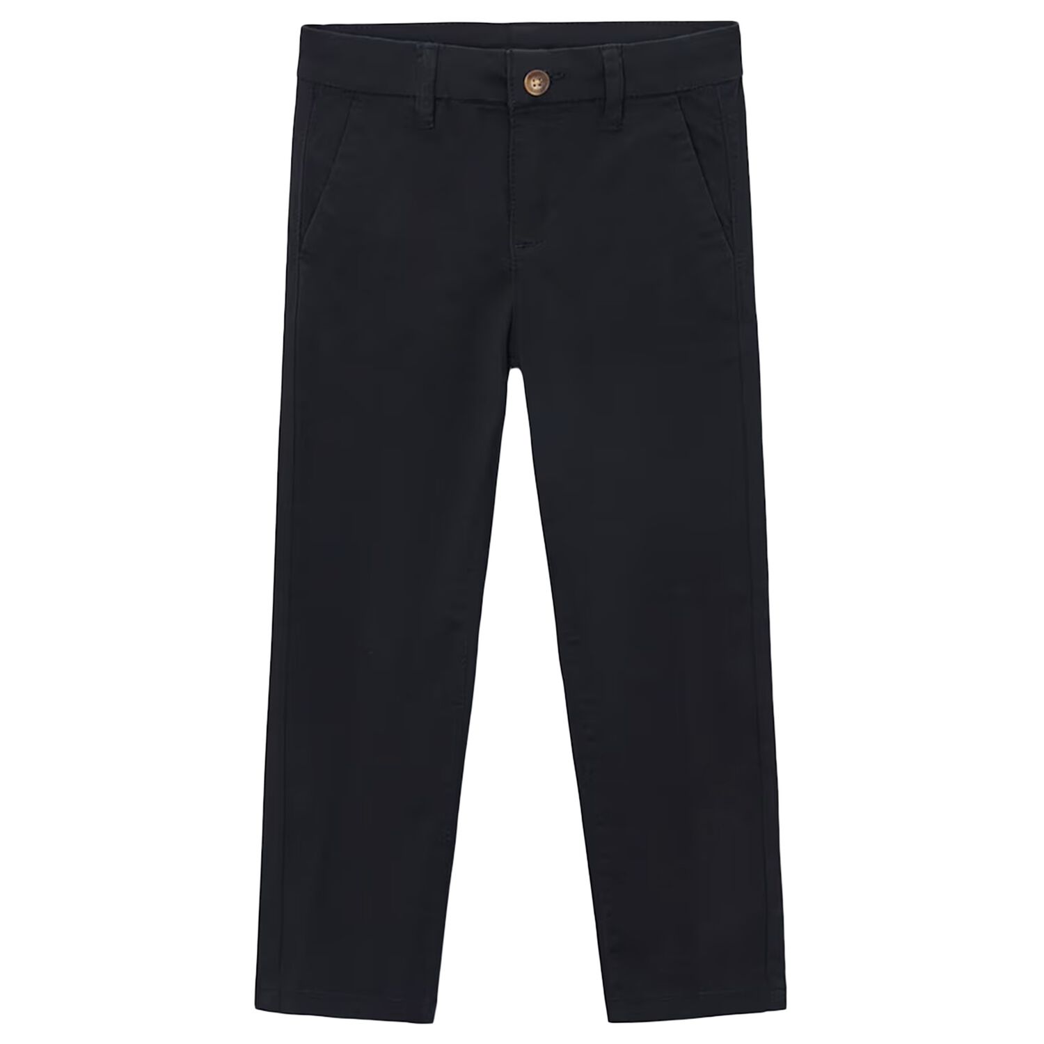 Boys Black Chino Trousers, 5, hi-res