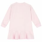 Girls Pink Floral Sweatshirt Dress, 1, hi-res