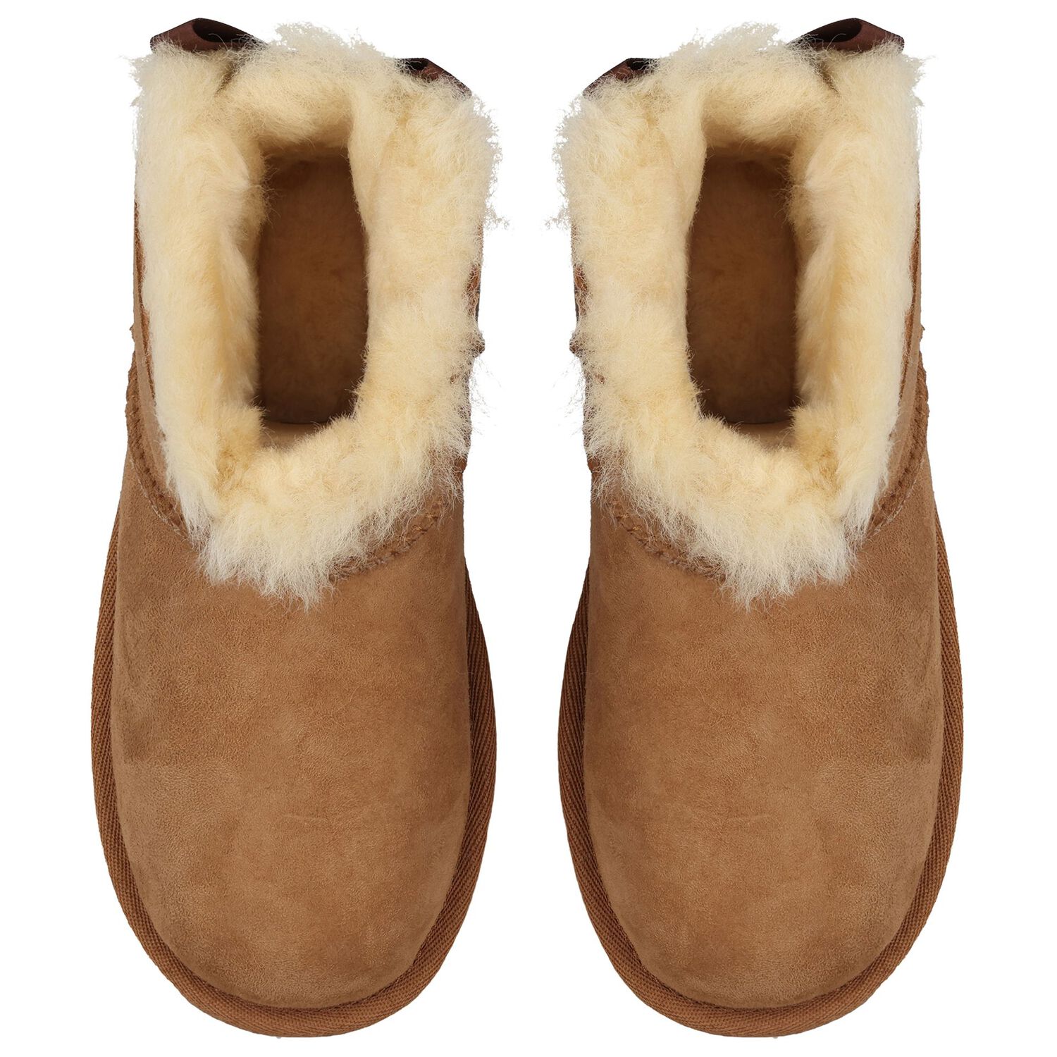 Girls Beige Ultra Mini Bailey Bow Boots, 2, hi-res