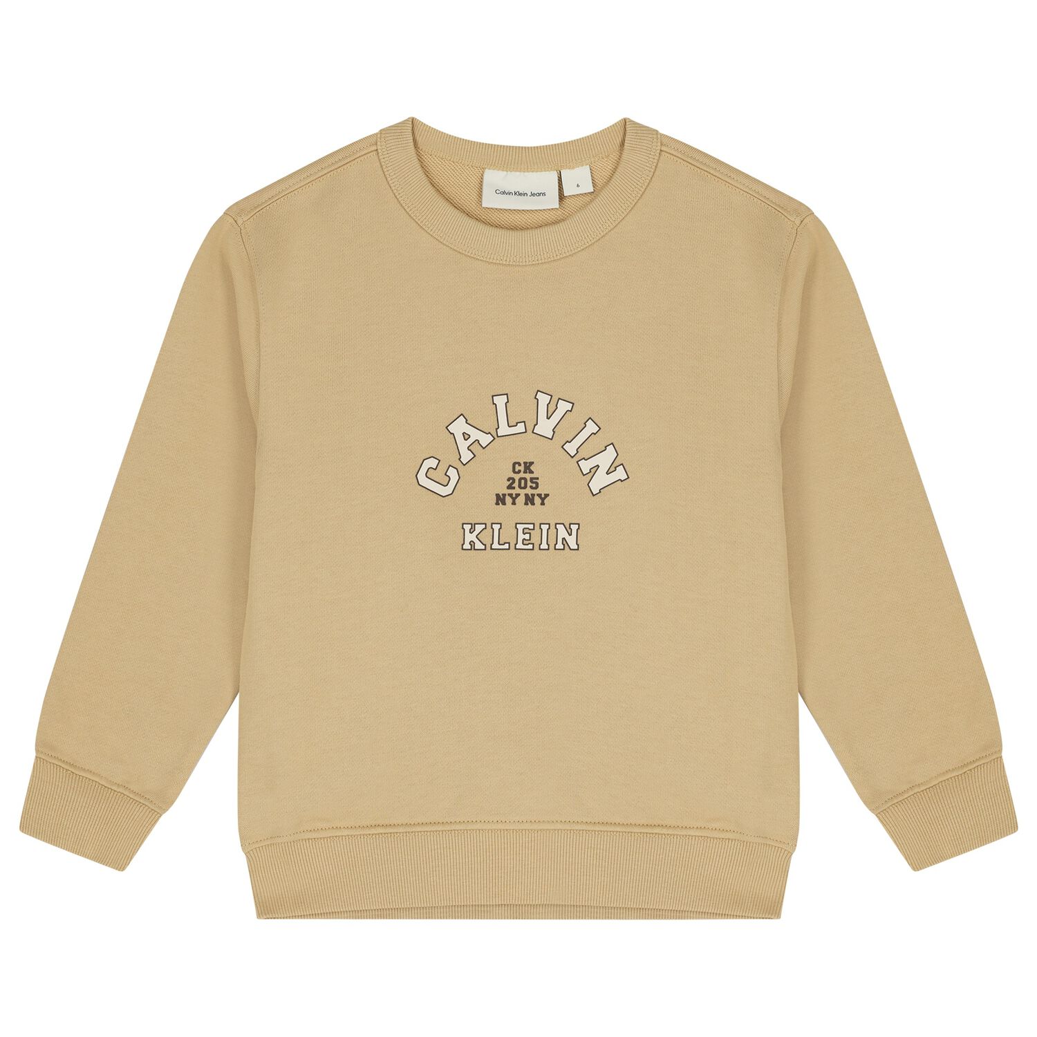 Boys Beige Logo Sweatshirt, 1, hi-res