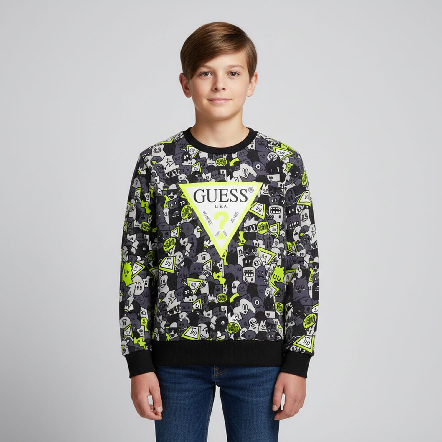 Boys Grey Logo Sweatshirt, 3, hi-res image number null