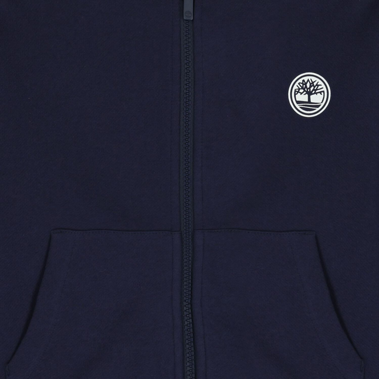 Boys Navy Blue Logo Hooded Zip Up Top, 2, hi-res