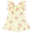 Girls Yellow Floral Dress, 1, hi-res