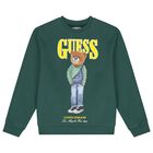 Boys Green Teddy Bear Logo Sweatshirt, 1, hi-res