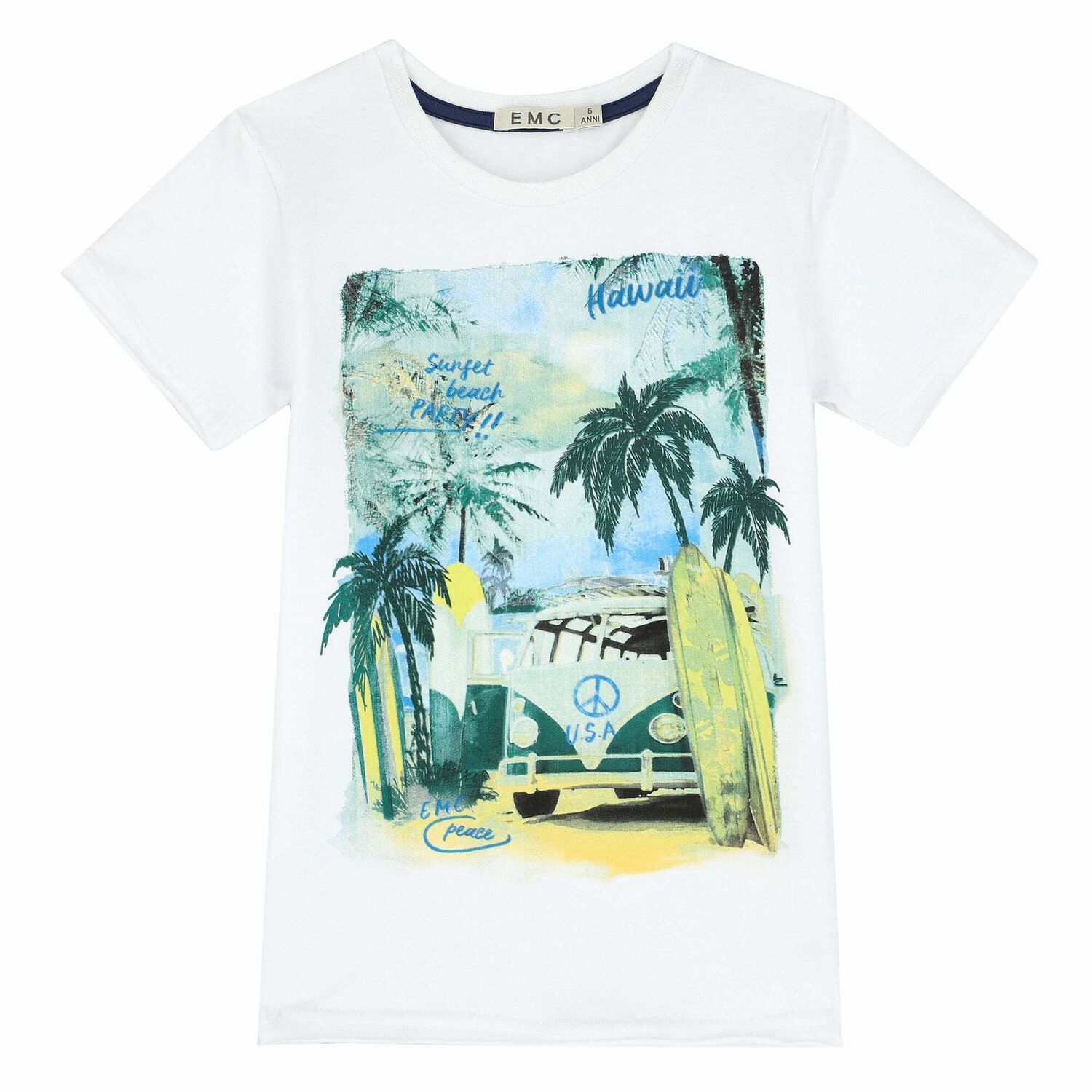 Boys White Graphic T-Shirt, 1, hi-res image number null