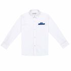 Boys White Embroidered Shirt, 1, hi-res