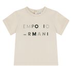 Younger Boys Beige Logo T-Shirt, 1, hi-res