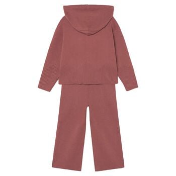 Girls Pink Knitted Trouser Set
