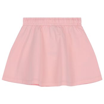 Girls Pink Teddy Bear Logo Skirt