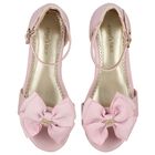 Girls Pink Bow Sandals, 2, hi-res