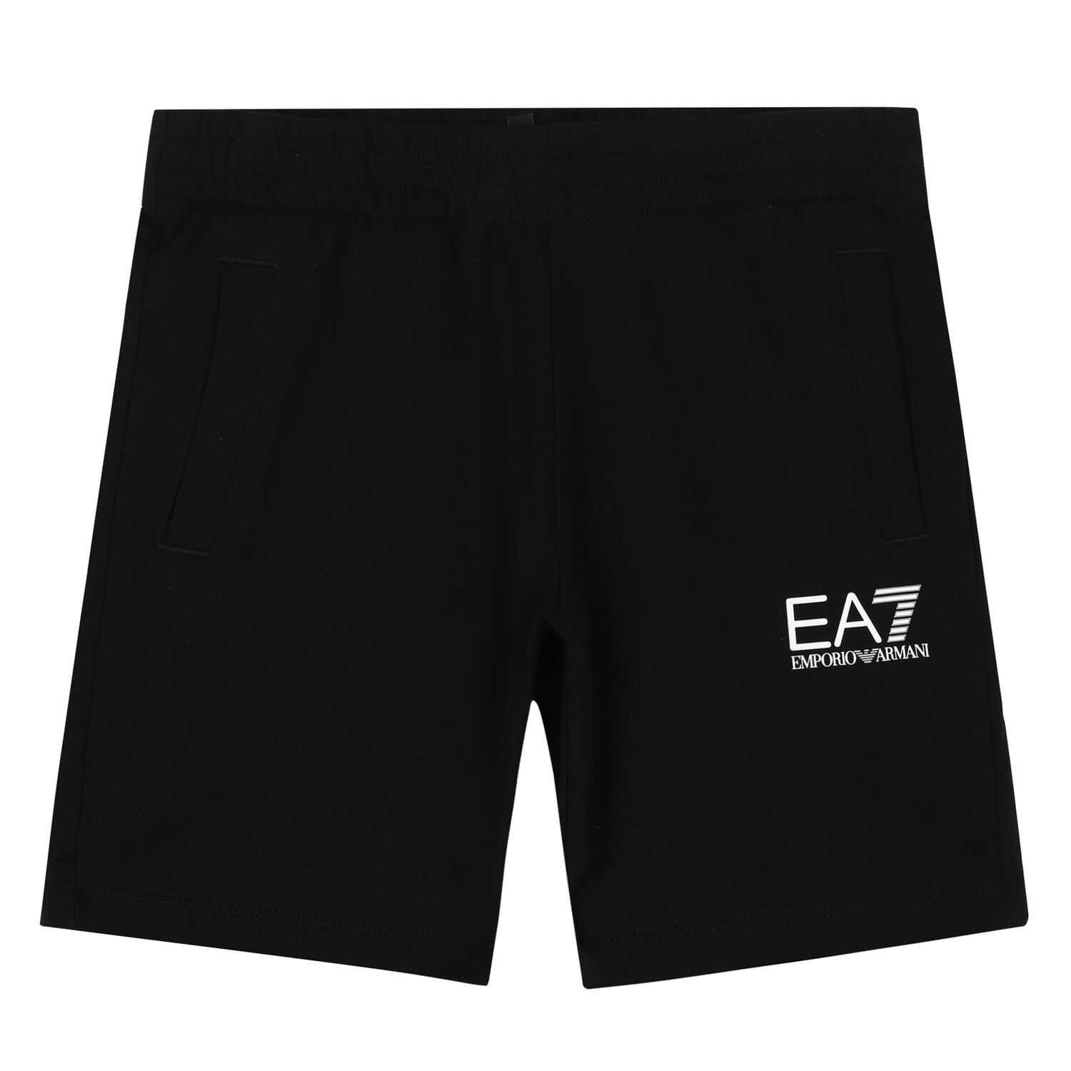 Boys Black Logo Shorts, 1, hi-res