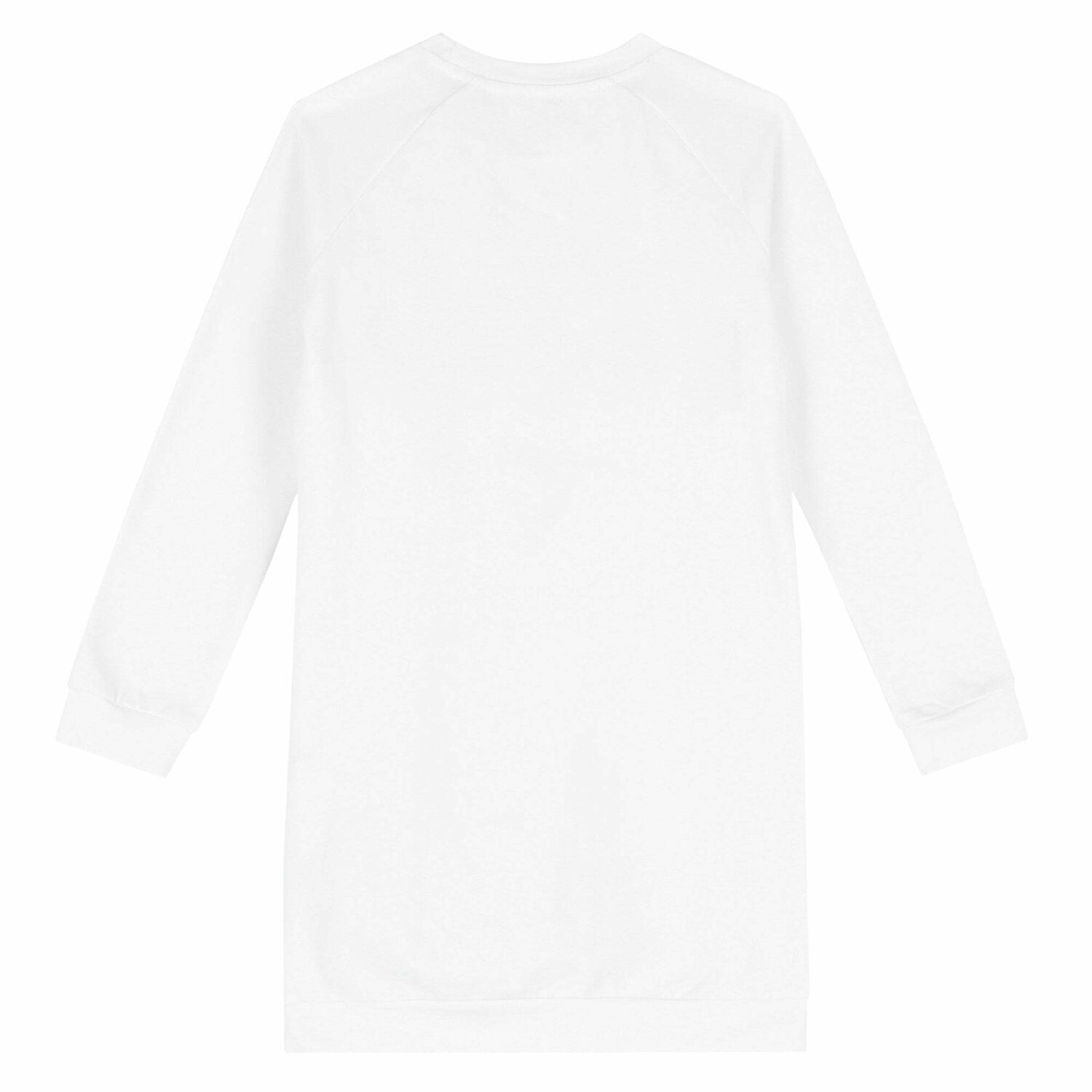 فستان سويت شيرت بالشعار باللون الابيض, 1, hi-res