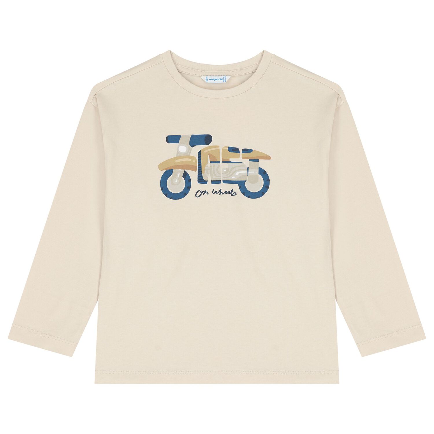 Boys Ivory & Blue Motorbike T-Shirt ( 2pack ), 4, hi-res