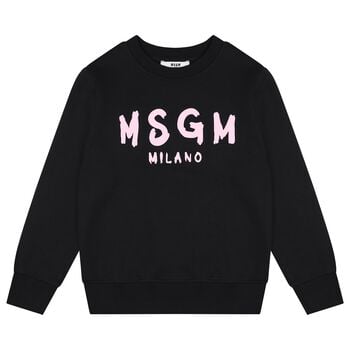 Girls Black & Pink Logo Sweatshirt
