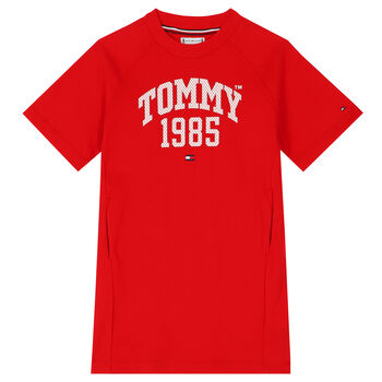 Girls Red Logo T-Shirt Dress