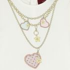 فستان بنات بالشعار القلادة باللون العاجى, 1, hi-res