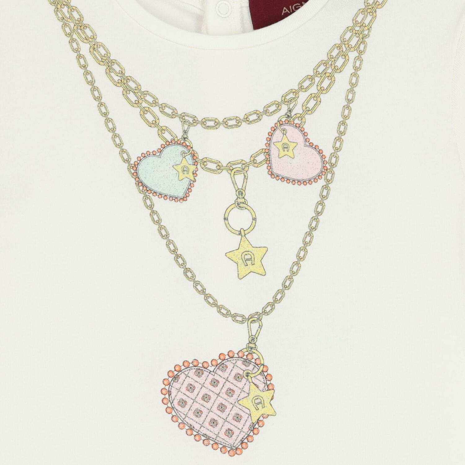 فستان بنات بالشعار القلادة باللون العاجى, 1, hi-res