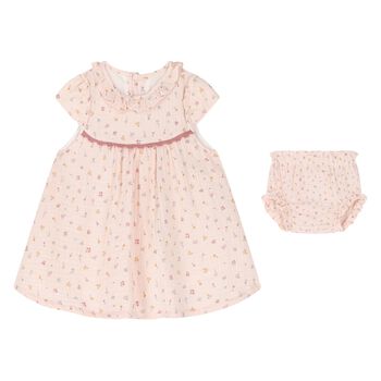 Baby Girls Pink Floral Dress Set