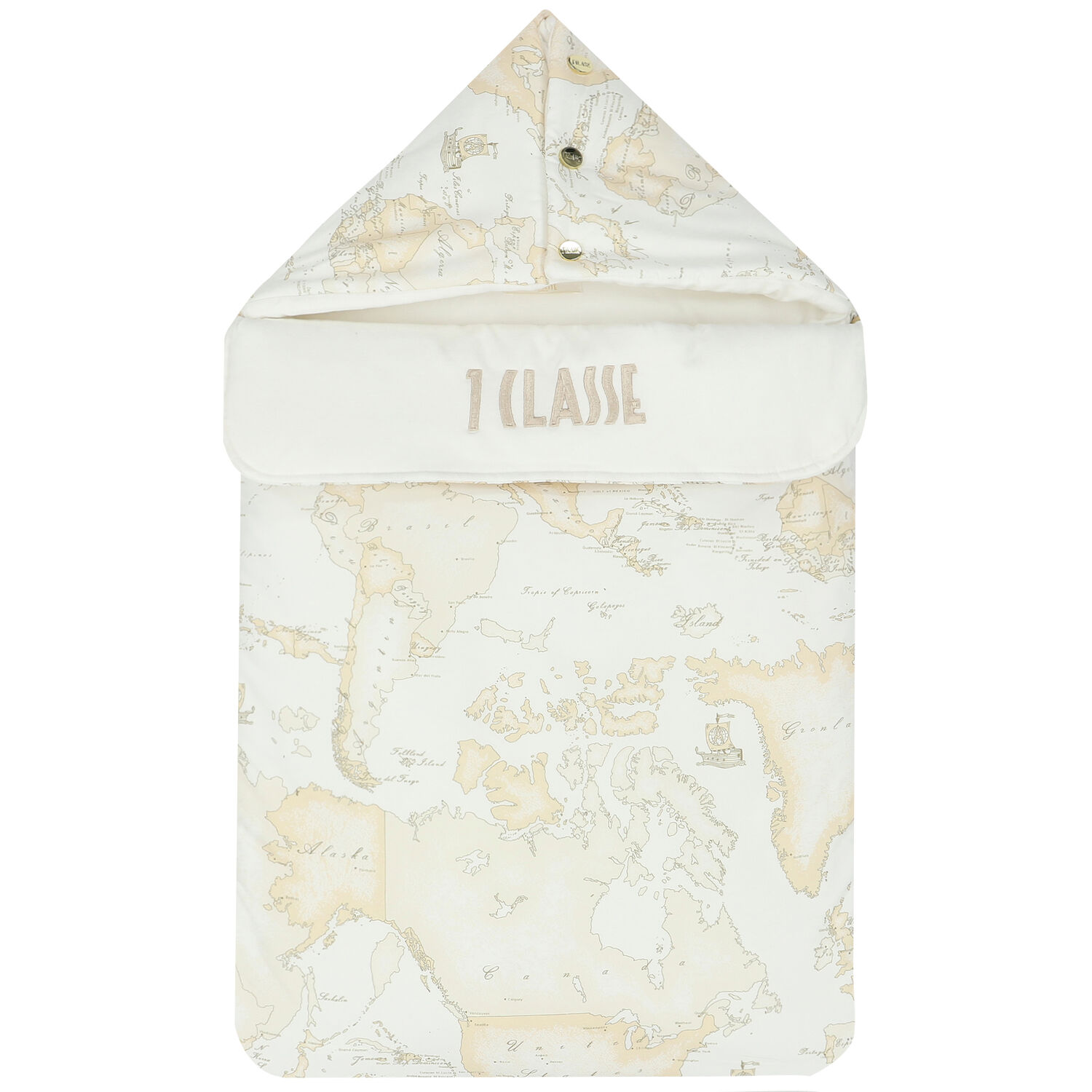 مدس بطبعة خريطة باللون البيج والعاجي, 1, hi-res