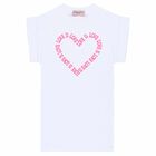 فستان تيشيرت بناتي مطرز باللون الابيض, 1, hi-res