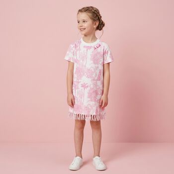 Girls White & Pink Jungle Dress