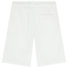 Boys White Logo Shorts, 2, hi-res