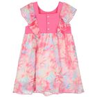 Younger Girls Pink Logo Chiffon Dress, 1, hi-res