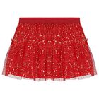 Girls White & Red Tulle Skirt Set, 1, hi-res