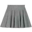 Girls Grey Pleated Skirt, 1, hi-res