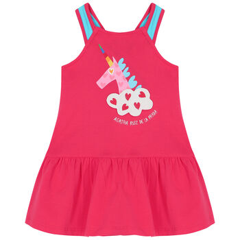 Girls Pink Unicorn Dress