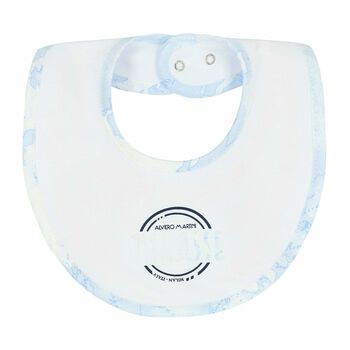 White Geo Map Baby Bib