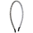 Girls Grey Diamante Headband, 1, hi-res