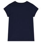 Girls Navy Blue Logo T-Shirt, 1, hi-res